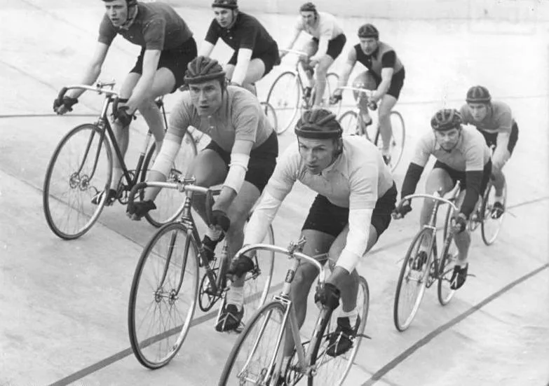 Historische Bahnradsportler Werner Malitz und Horst Tüller